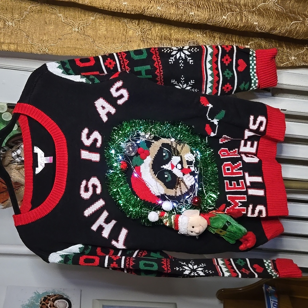 Ugly Christmas Sweater EUC Womens Lightup Sweater Sz XXL No Boundaries